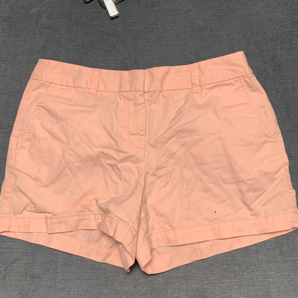 Ann Taylor Loft Chino Shorts Womens 6 Peach Flat Front Slash Pockets 4" Inseam
